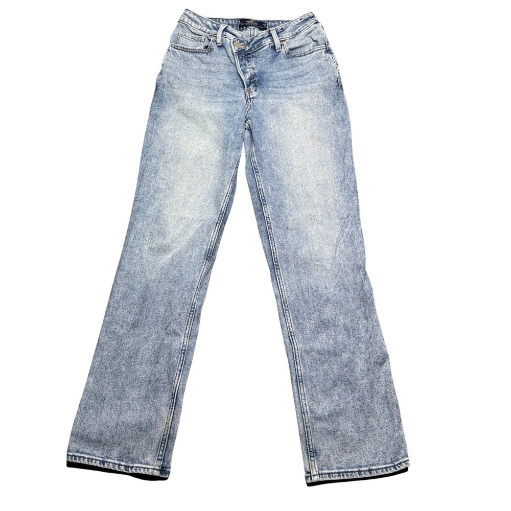 Hollister Ultra High-Rise 90s Vintage Straight Jeans Light Wash Button Fly 27x31